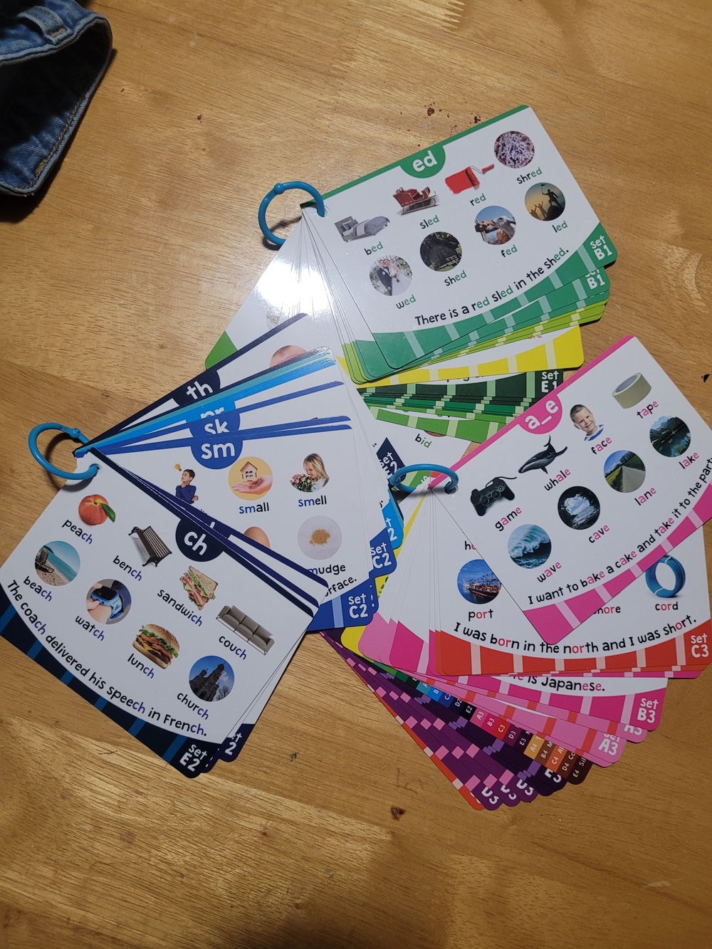 Educational Phonics Flash Cards - Colorful Learning Set Reading